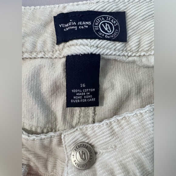 Venezia Jeans Corduroy Skirt Open Front Sz 16 Ivory‎ - Picture 7 of 8